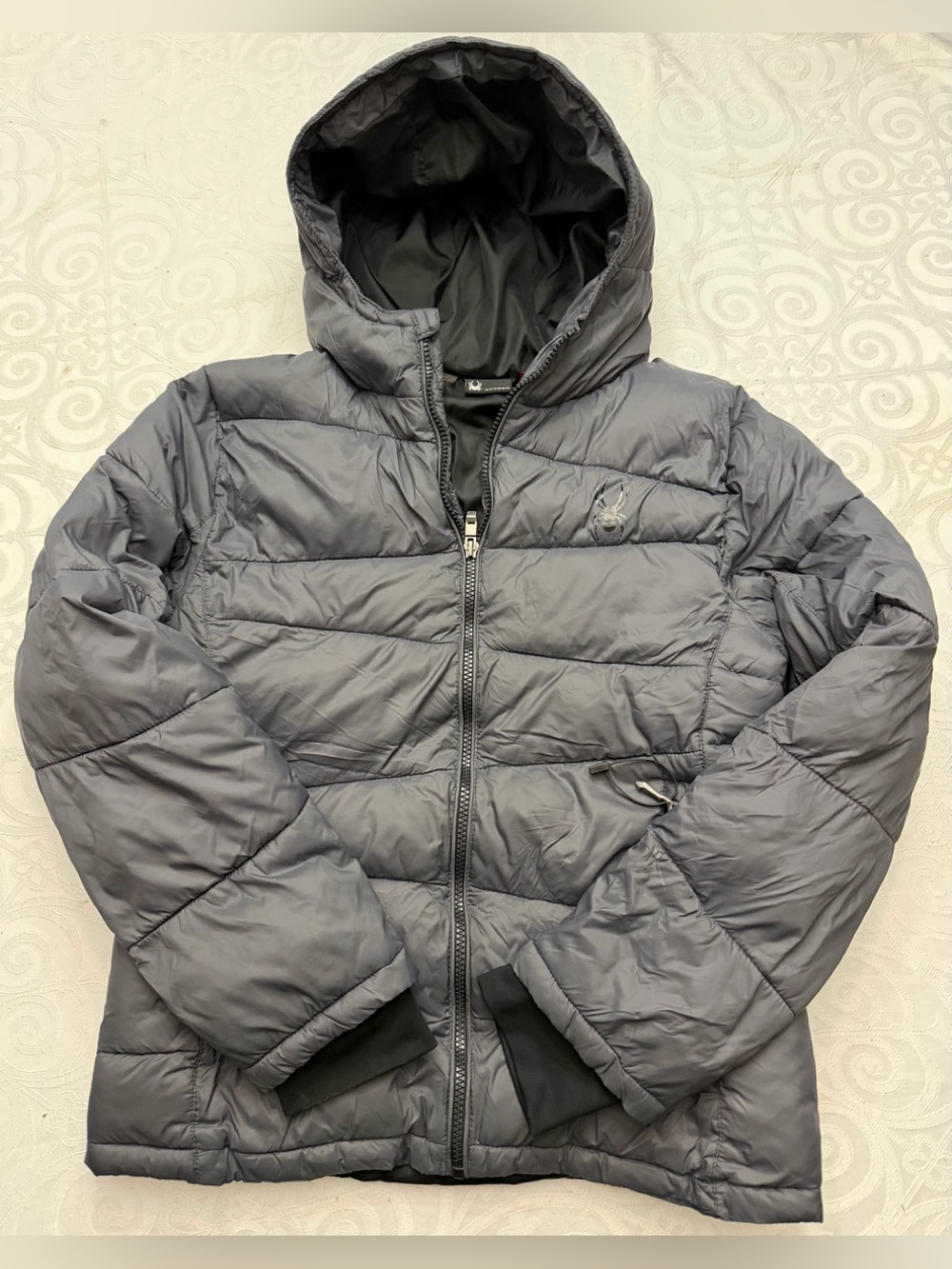 Spyder Down Fill Kid Boy Sz 14 Hooded Winter Insulated Jacket Coat Warm Snow
